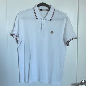 Moncler men’s white polo shirt